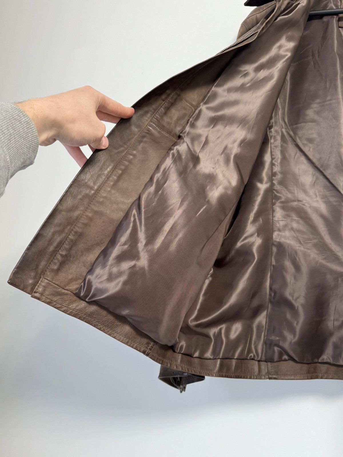 Other LUTIAN VENEZIA Leather Blazer Classic Lamb Nappa Brown Size US L / EU 52-54 / 3 - 16 Thumbnail