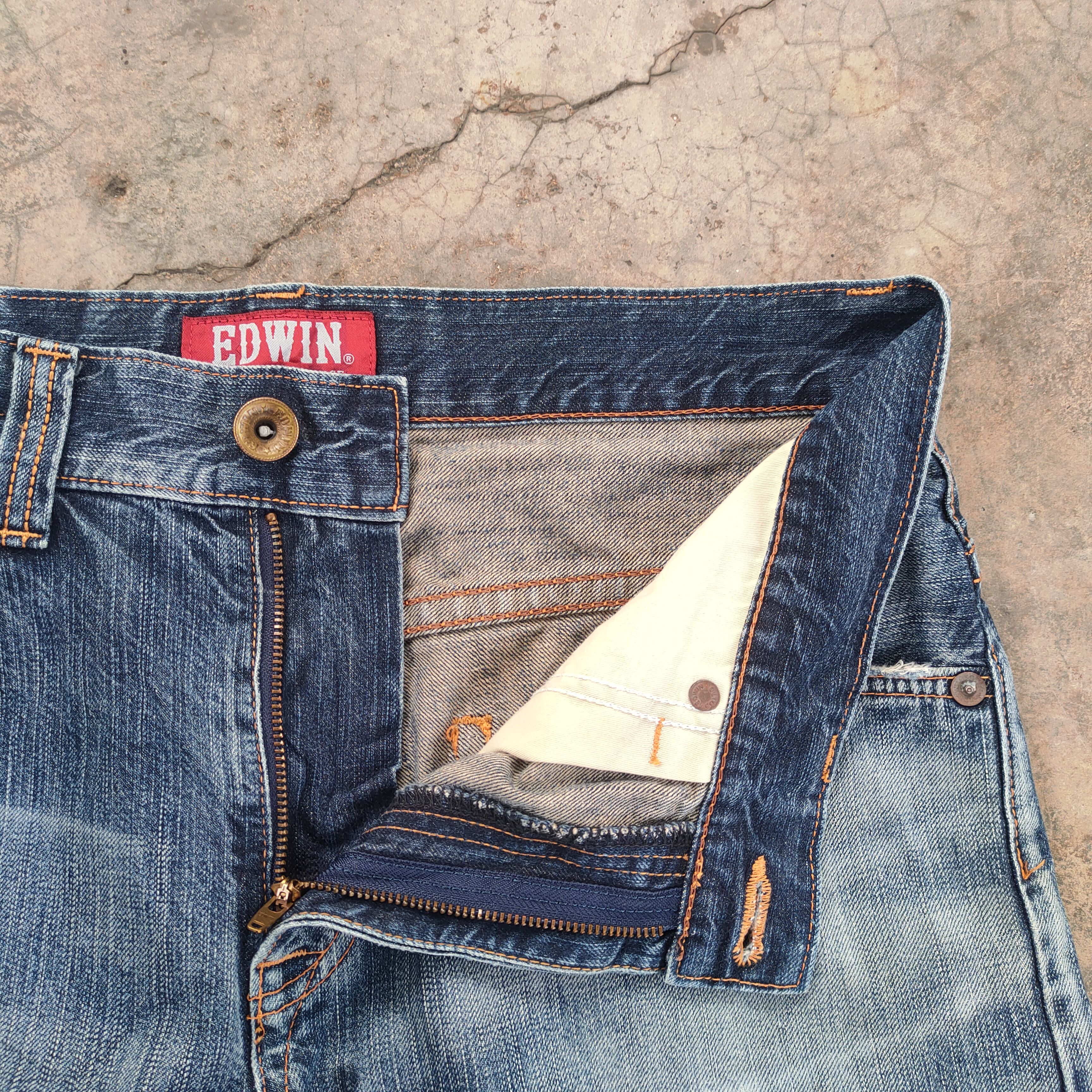 Edwin VINTAGE EDWIN XV FADED RIPPED JEANS DENIM PANTS Size US 37 - 10 Thumbnail