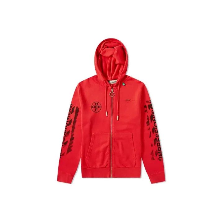 Off-White OFF-WHITE Red Logo Hooded Sweatshirt 0079 Size US XS / EU 42 / 0 - 1 Thumbnail