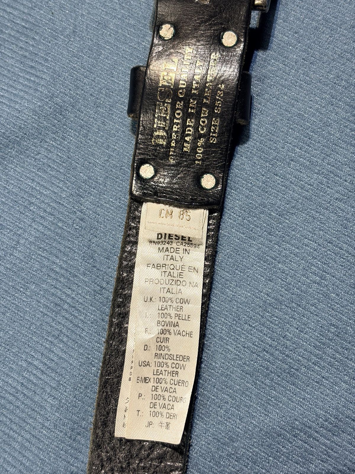 Diesel Y2K Diesel Engraved Logo Buckle Black Dip Brass Belts Size ONE SIZE - 7 Thumbnail