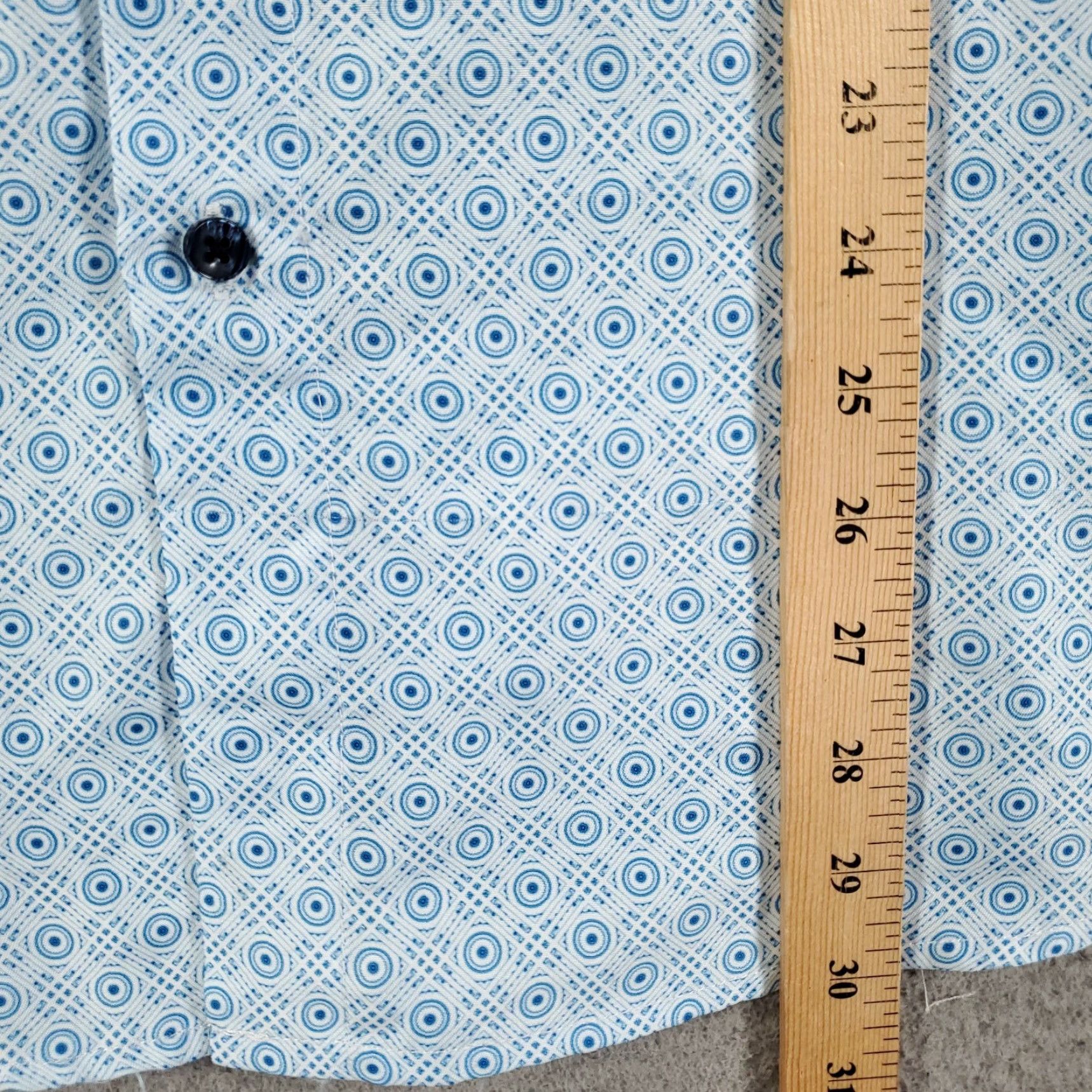 Vintage Silverstone Button-Up Shirt XL Mens Blue White Geometric Pattern Slim Modern Fit Casual Business Size US XL / EU 56 / 4 - 3 Thumbnail