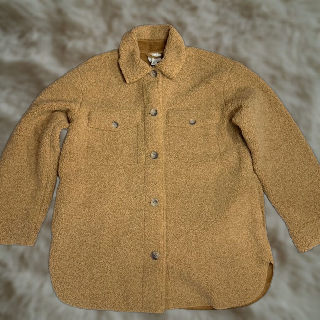 Joie Joie Shirt Jacket Womens Fleece Tan/Brown M Long Sleeve Button Front Size M / US 6-8 / IT 42-44 - 1 Thumbnail