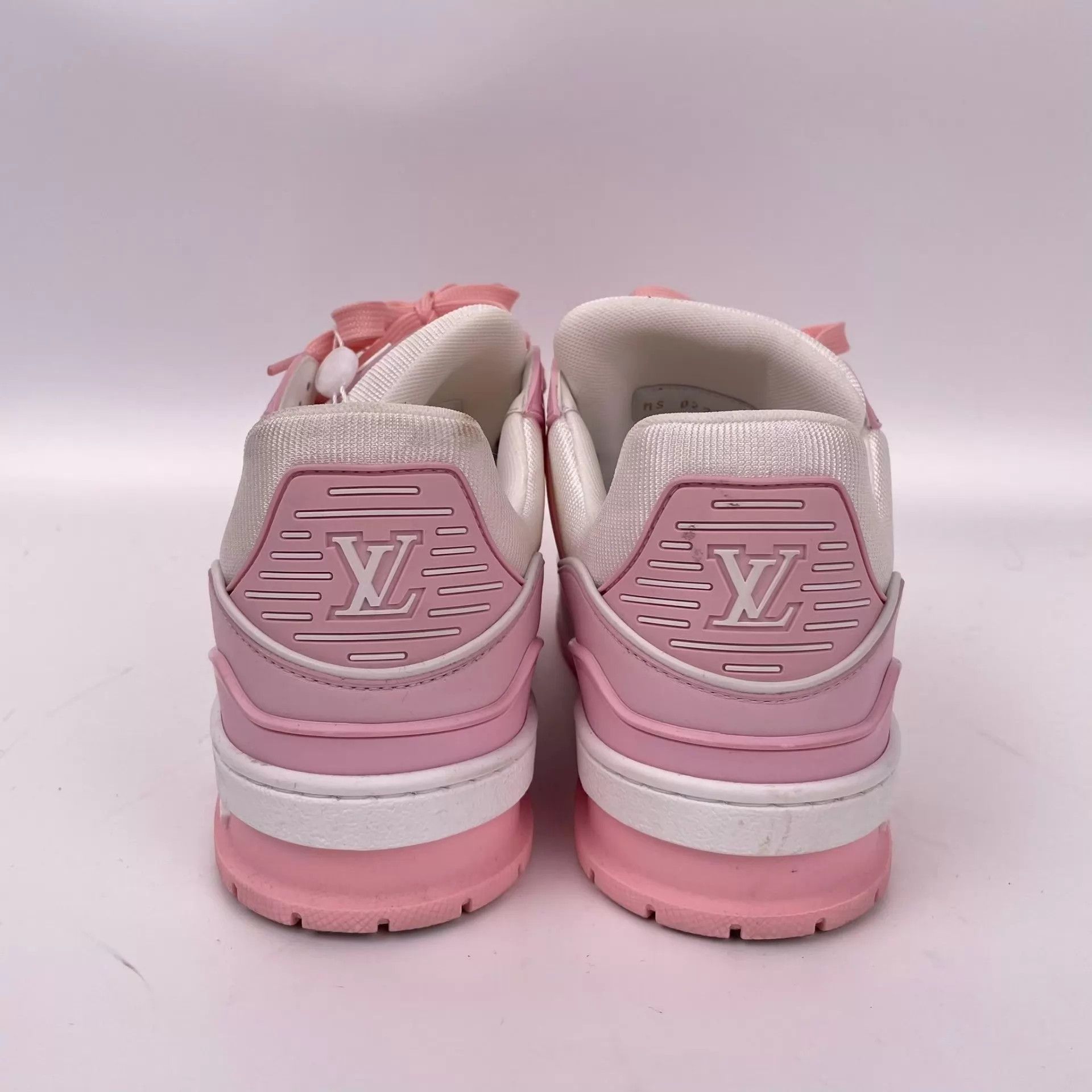 Louis Vuitton LV Trainer Flat EU39 Pink White Colorblocked Women's Size US 8.5 / IT 38.5 - 4 Thumbnail