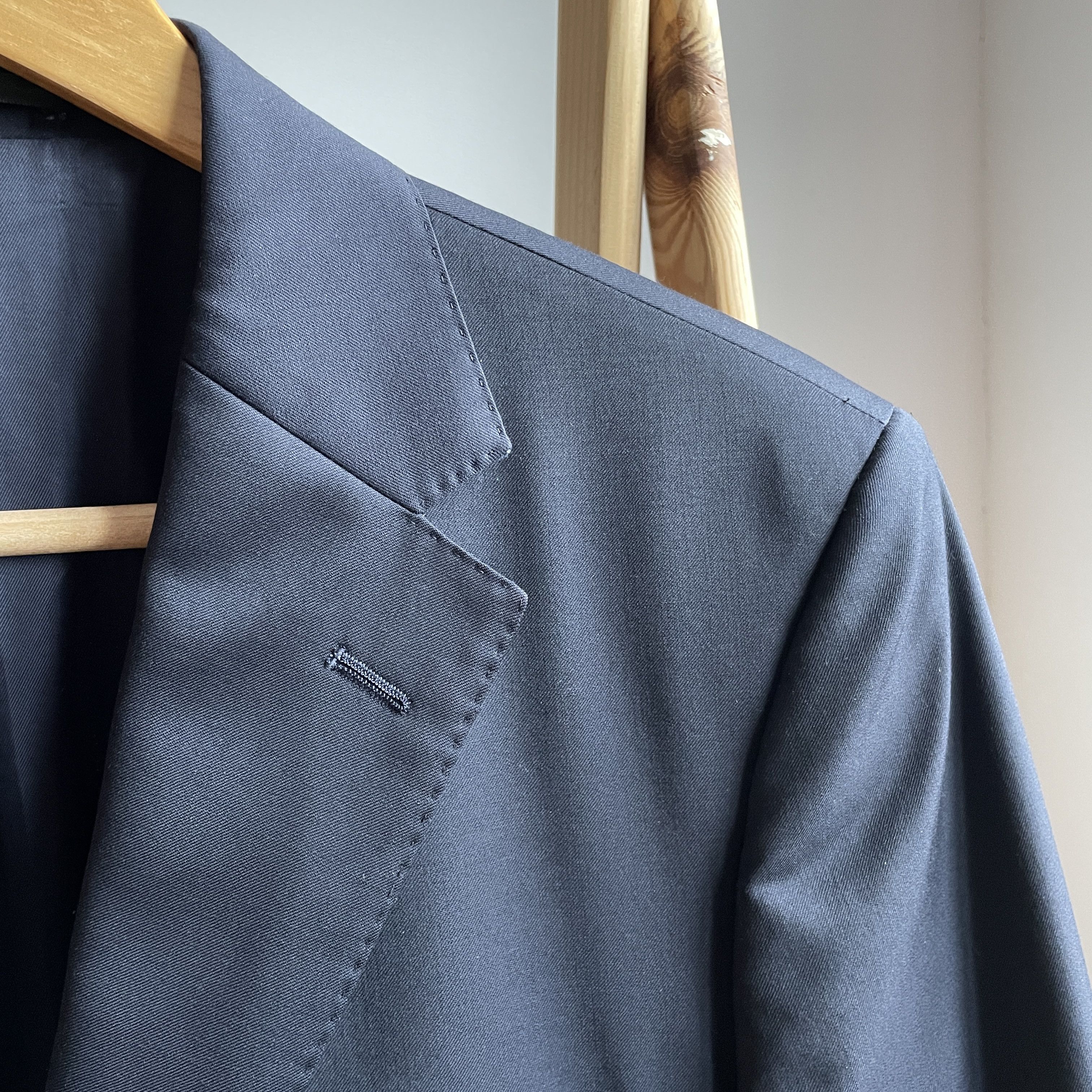 Boggi Boggi Milano Dark Navy Wool 3 Button Suit Size EUR 48 Size 38R - 6 Thumbnail
