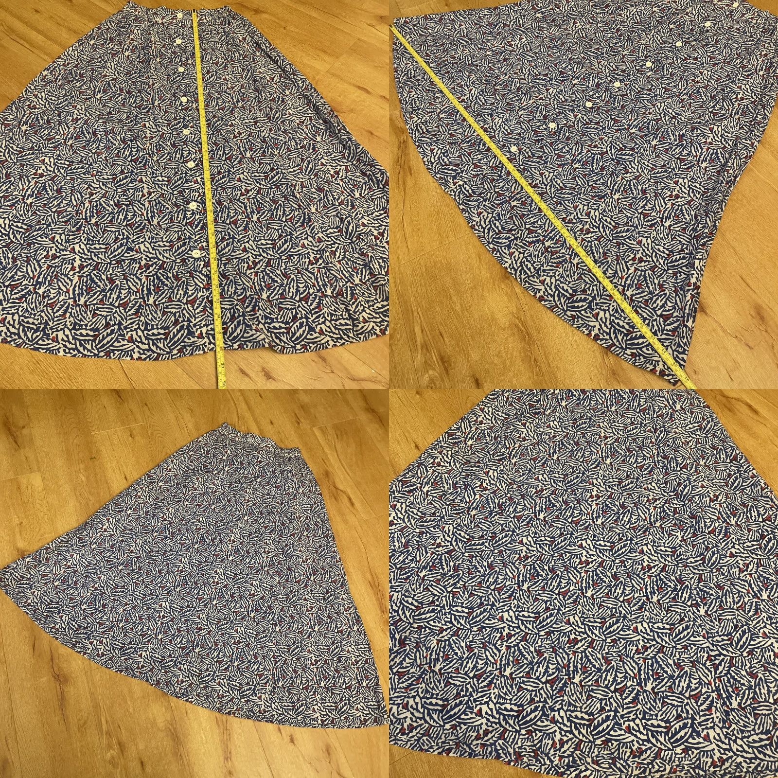Vintage VINTAGE Taraliya Skirt Maxi Bohemian Floral Pockets Cotton Blue S Women Size 28" / US 6 / IT 42 - 8 Thumbnail