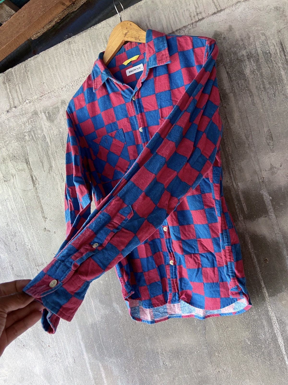 Japanese Brand BROWNY PLAID BUTTON DOWN SHIRT Size US M / EU 48-50 / 2 - 3 Thumbnail