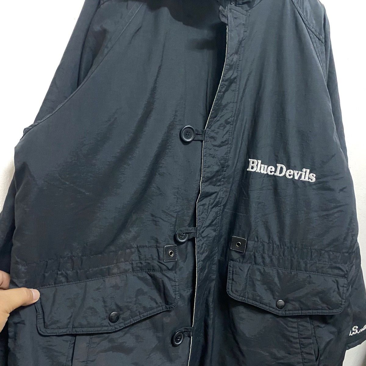 NBA × Vintage Vintage DUKE BLUE DEVILS UNIVERSITY Long Jacket Hooded Size US XL / EU 56 / 4 - 4 Thumbnail