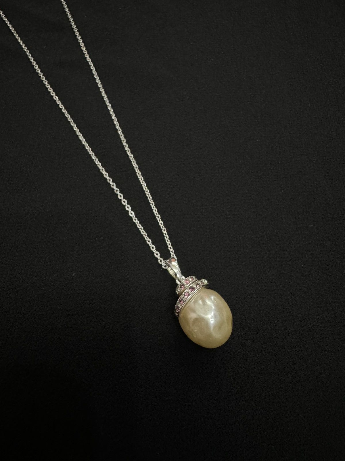 Jewelry × Vintage NATURAL PEARL RUBY STERLING SILVER NECKLACE Size ONE SIZE - 2 Thumbnail