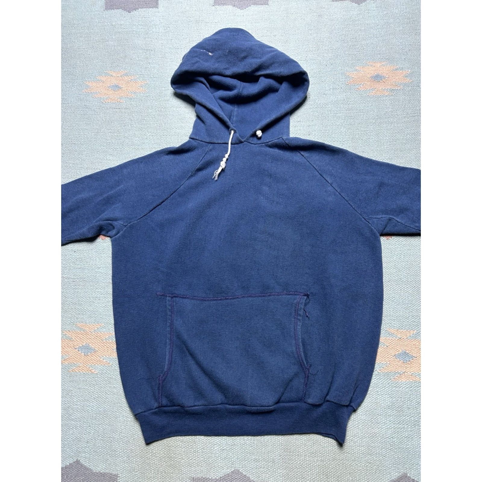 Sears VINTAGE 70s pullover hoodie sweatshirt gussets Sears adult XL Navy blue Hoodie Men XL Pullover 70s Vintage Navy Sears Mens XL Size US XL / EU 56 / 4 - 2 Thumbnail