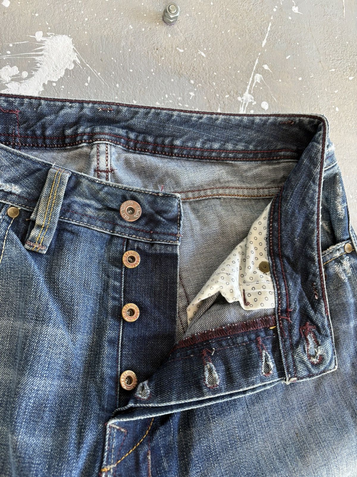 Diesel Vintage Distressed Diesel Acid Wash Denim Jeans Pants Size US 30 / EU 46 - 6 Thumbnail