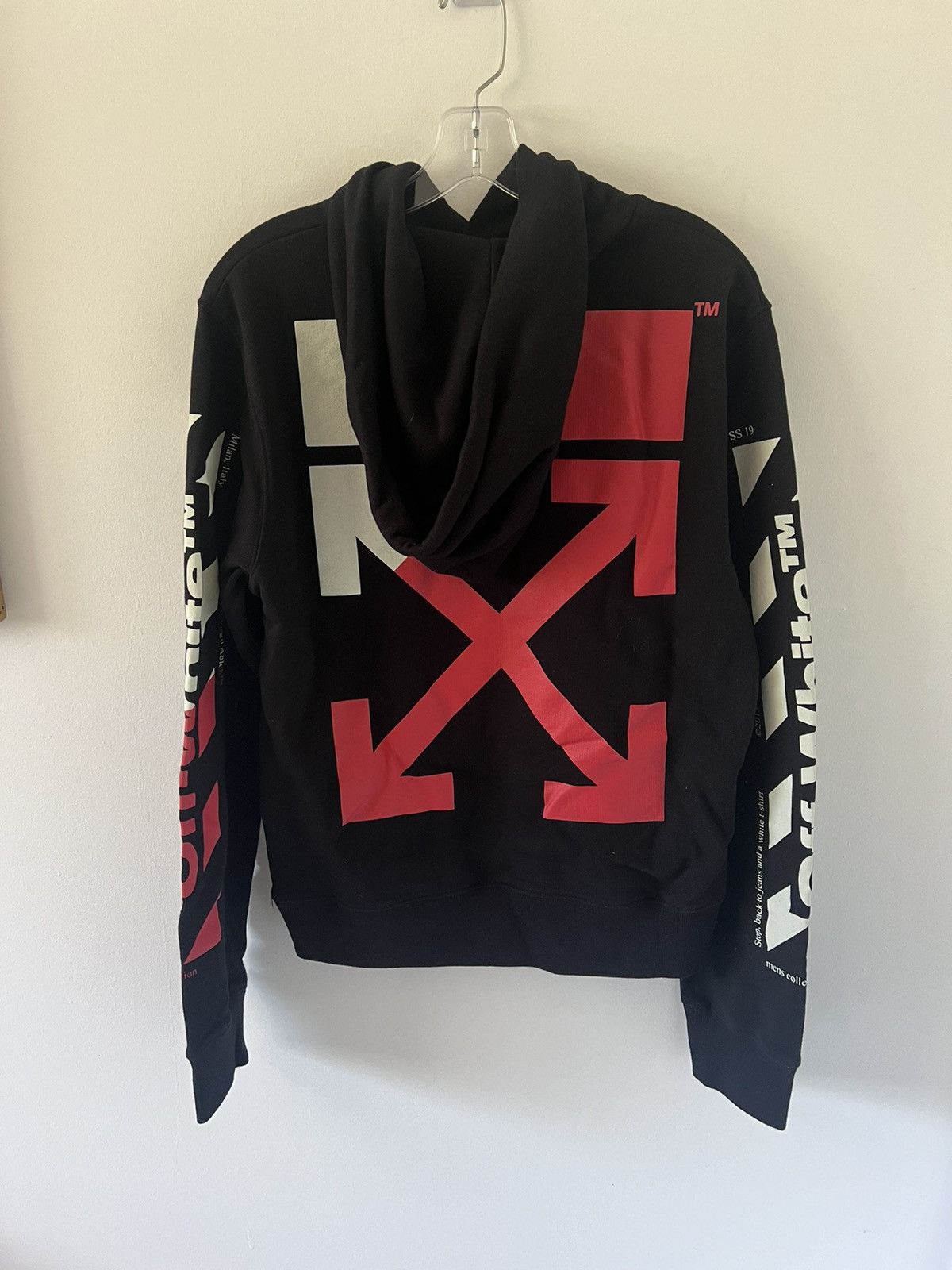 Off-White Off White Diag Split Logo Slim Hoodie Mens - M Size US M / EU 48-50 / 2 - 2 Thumbnail