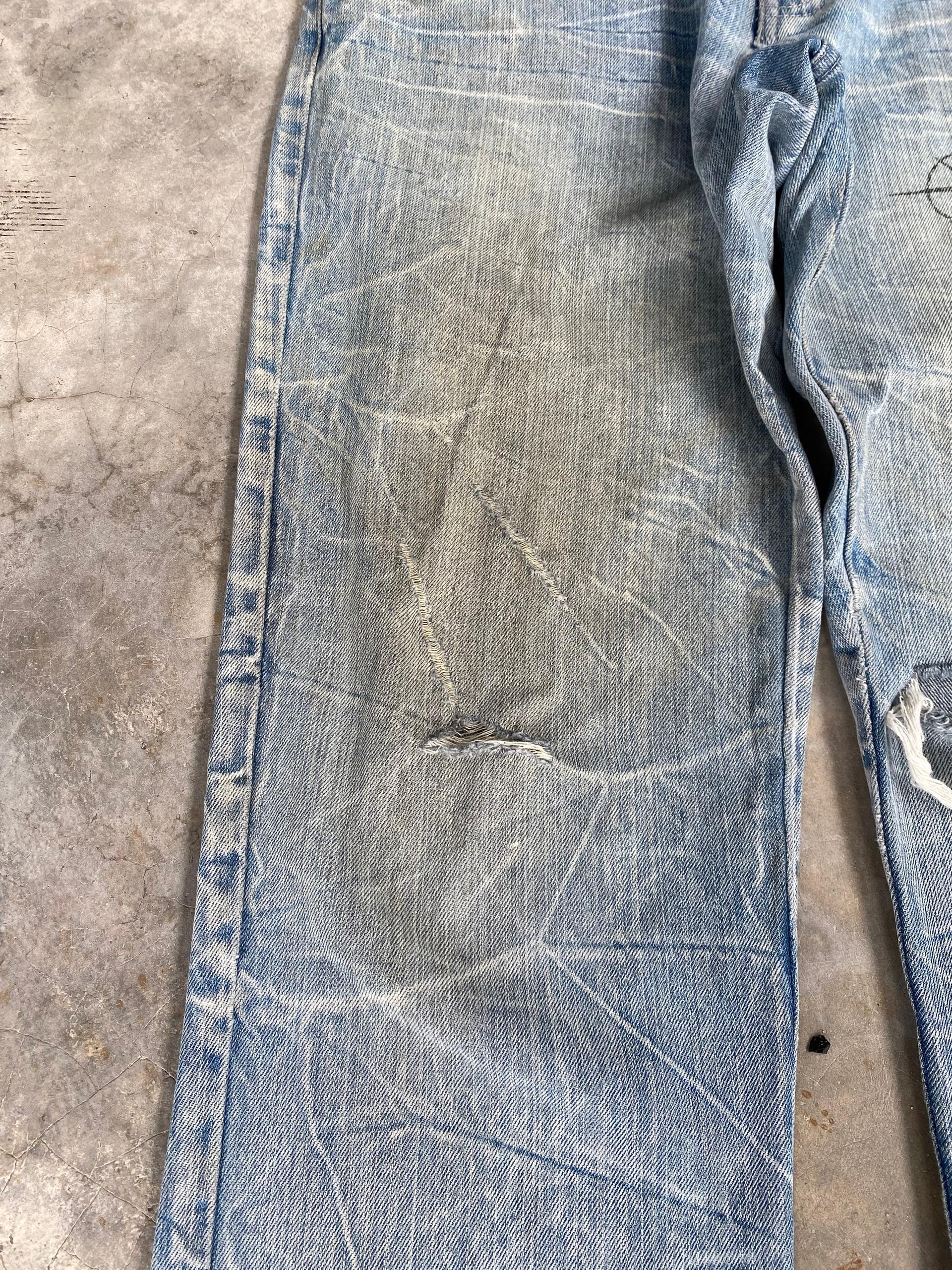 If Six Was Nine 💥BEST OFFER💥WILD LITE SKULL BONES DISTRESSED DENIM Size US 32 / EU 48 - 8 Thumbnail