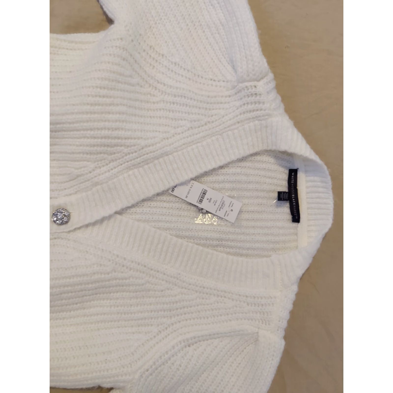 White House Black Market Womens White House Black Market Cardigan Jacket Sweater S Small White Size S / US 4 / IT 40 - 2 Thumbnail