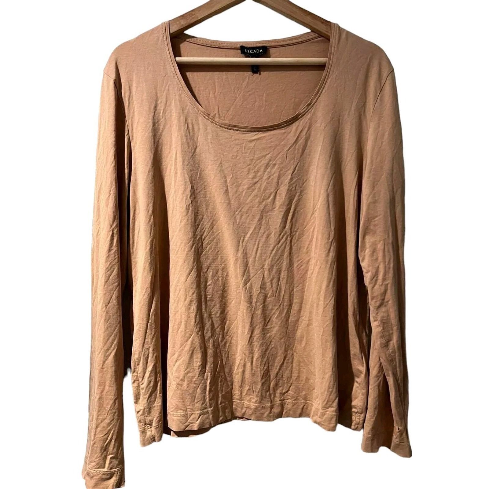 Escada ESCADA Women Blouse Lond Sleeve Cotton Orange XL A003307 Size XL / US 12-14 / IT 48-50 - 1 Thumbnail