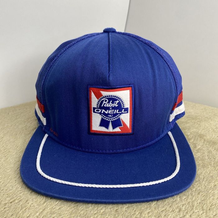 Vintage Oneill Pabst Cap Hat Mens Blue Trucker PBR Beer Surf Party Bar ...