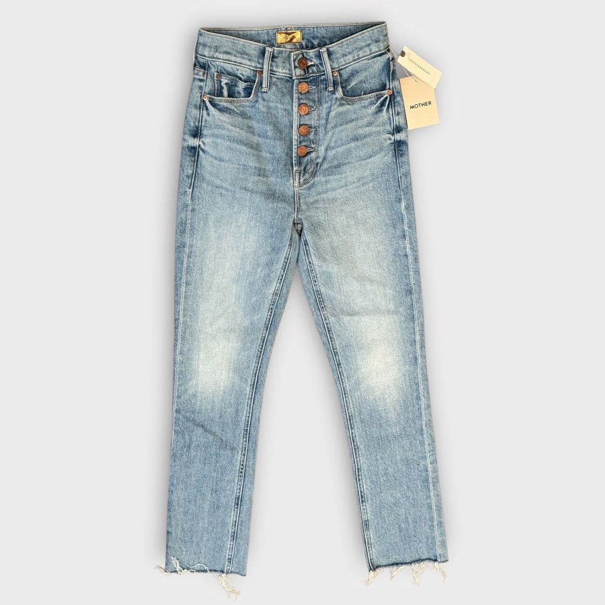 MOTHER NWT MOTHER The Pixie Dazzler Fray Hem Ankle Jeans Size 23 Size 23" - 3 Thumbnail