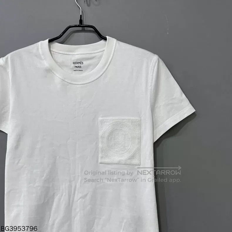 Hermes Hermes H Letter Pocket White Short-Sleeve Size XS / US 0-2 / IT 36-38 - 2 Thumbnail