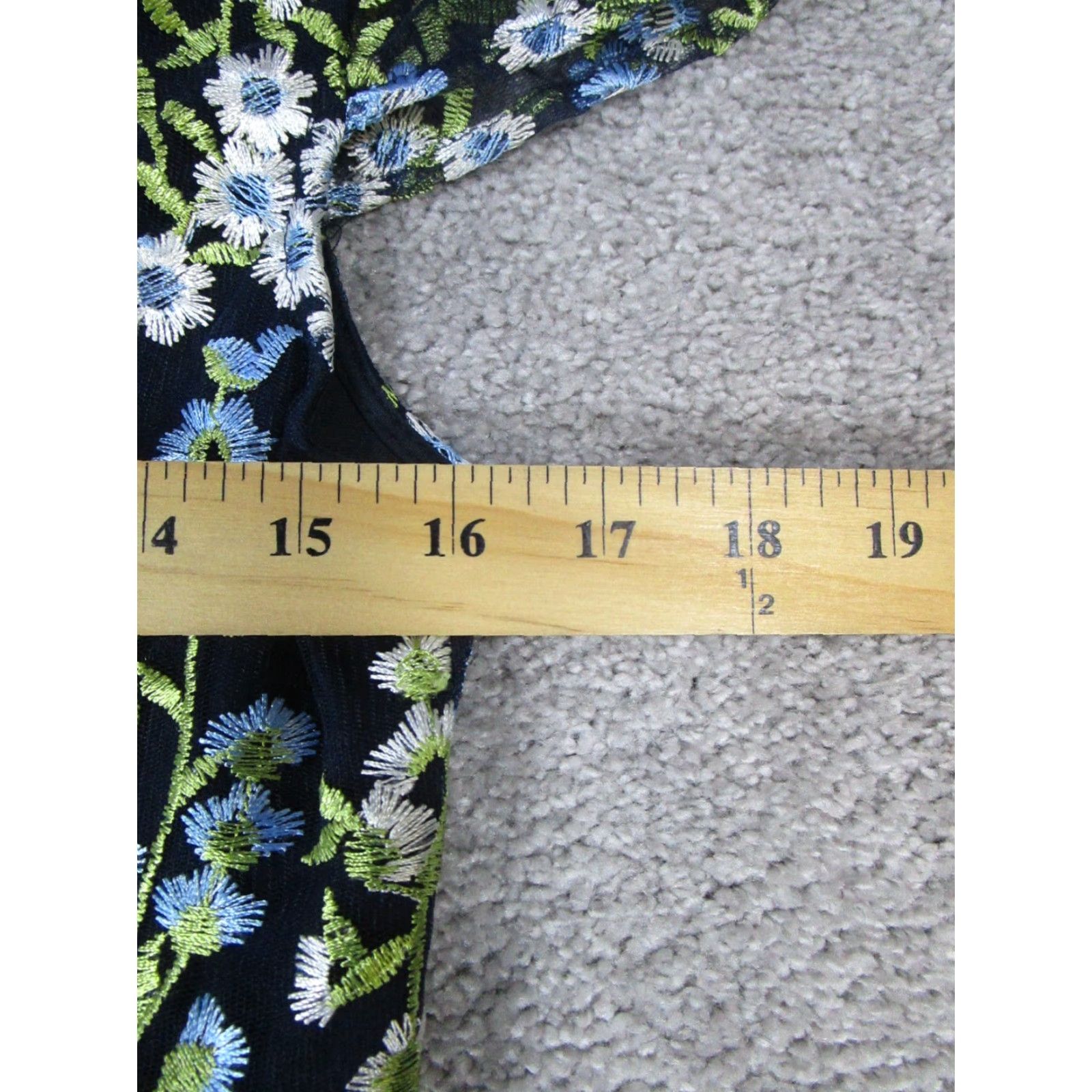 Karl Lagerfeld Karl Lagerfeld Dress Womens 6 Blue Floral Embroidered Pencil Sheath Short Sleeve Boat Neck Size M / US 6-8 / IT 42-44 - 6 Thumbnail