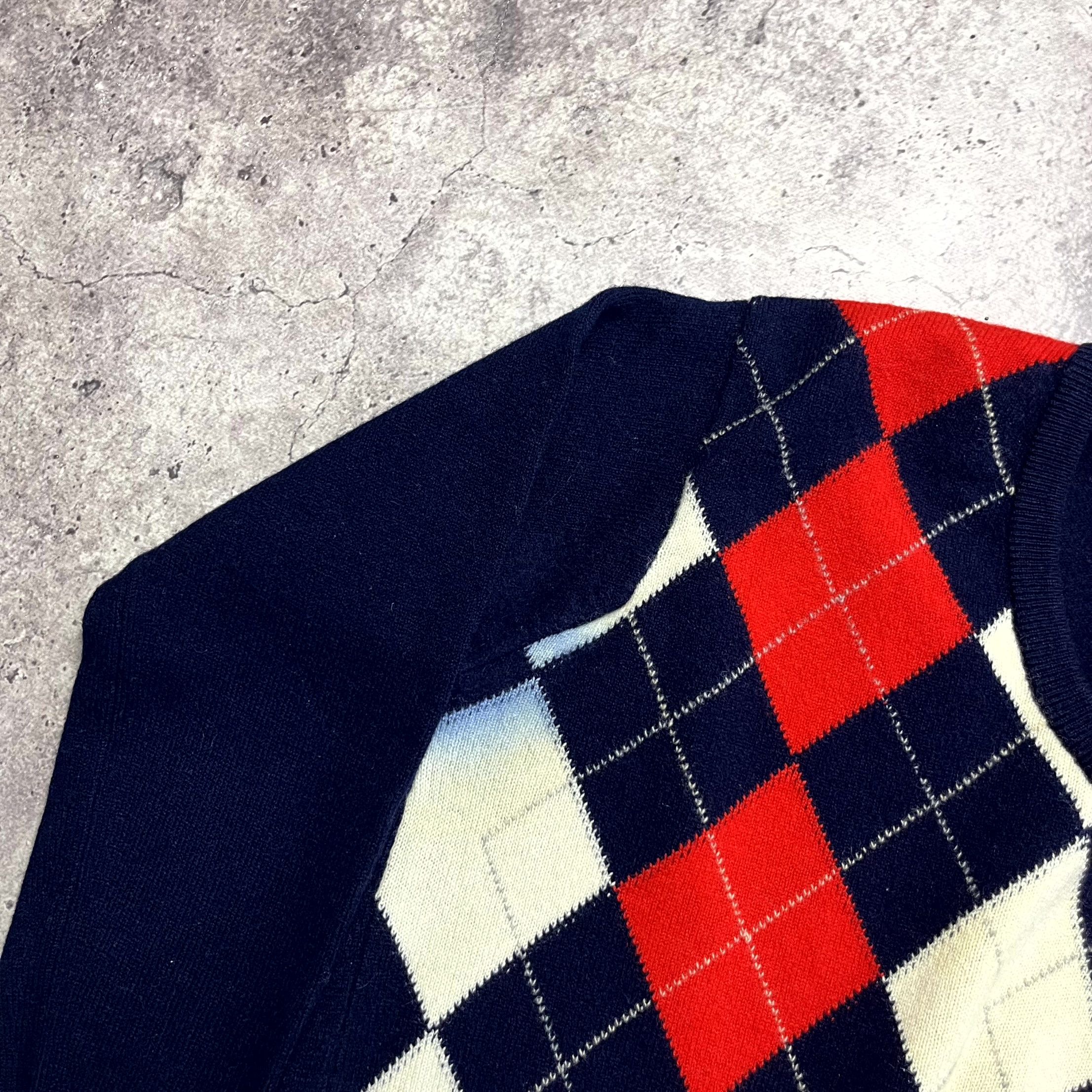 Vintage Vintage Argyle Wool Pullover Jumper Sweater Navy Blue Size M Size US M / EU 48-50 / 2 - 3 Thumbnail
