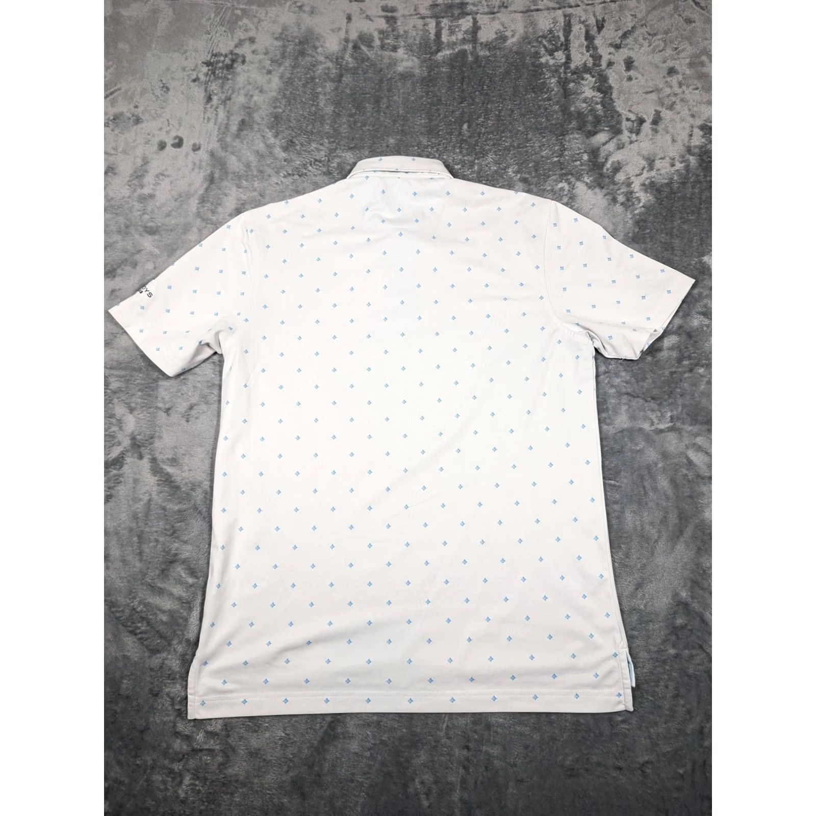 johnnie-O johnnie-O Polo Shirt Mens M White Blue Cowboys Golf Club Embroidered Knit Short Sleeve Geometric Pattern Size US M / EU 48-50 / 2 - 6 Thumbnail