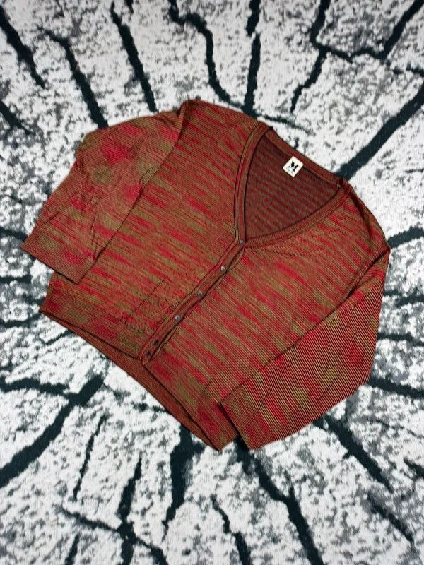 Missoni Missoni red green striped cardigan sweater M Size M / US 6-8 / IT 42-44 - 2 Thumbnail