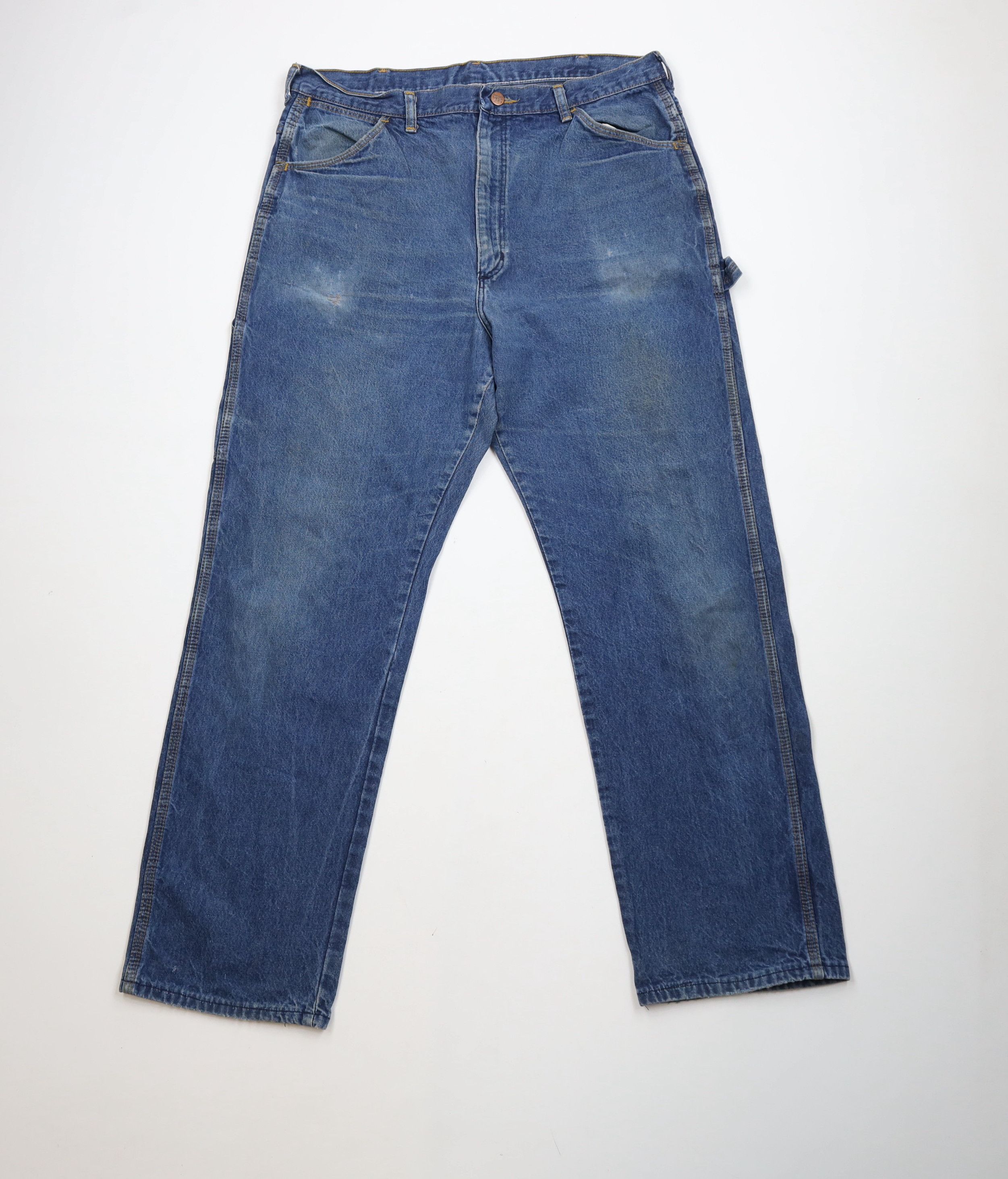 Vintage Vintage 70s Streetwear Wide Leg Dungaree Denim Jeans USA Size US 36 / EU 52 - 1 Thumbnail