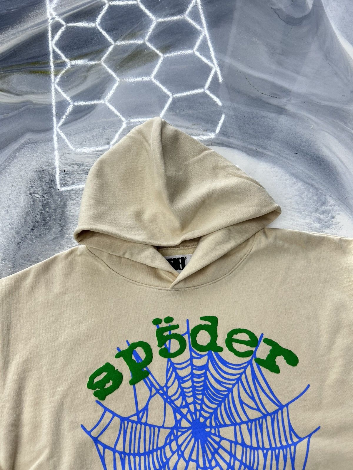 Sp5der Sp5der Web V2 Hoodie Cream Green Blue Size M Size US M / EU 48-50 / 2 - 7 Thumbnail