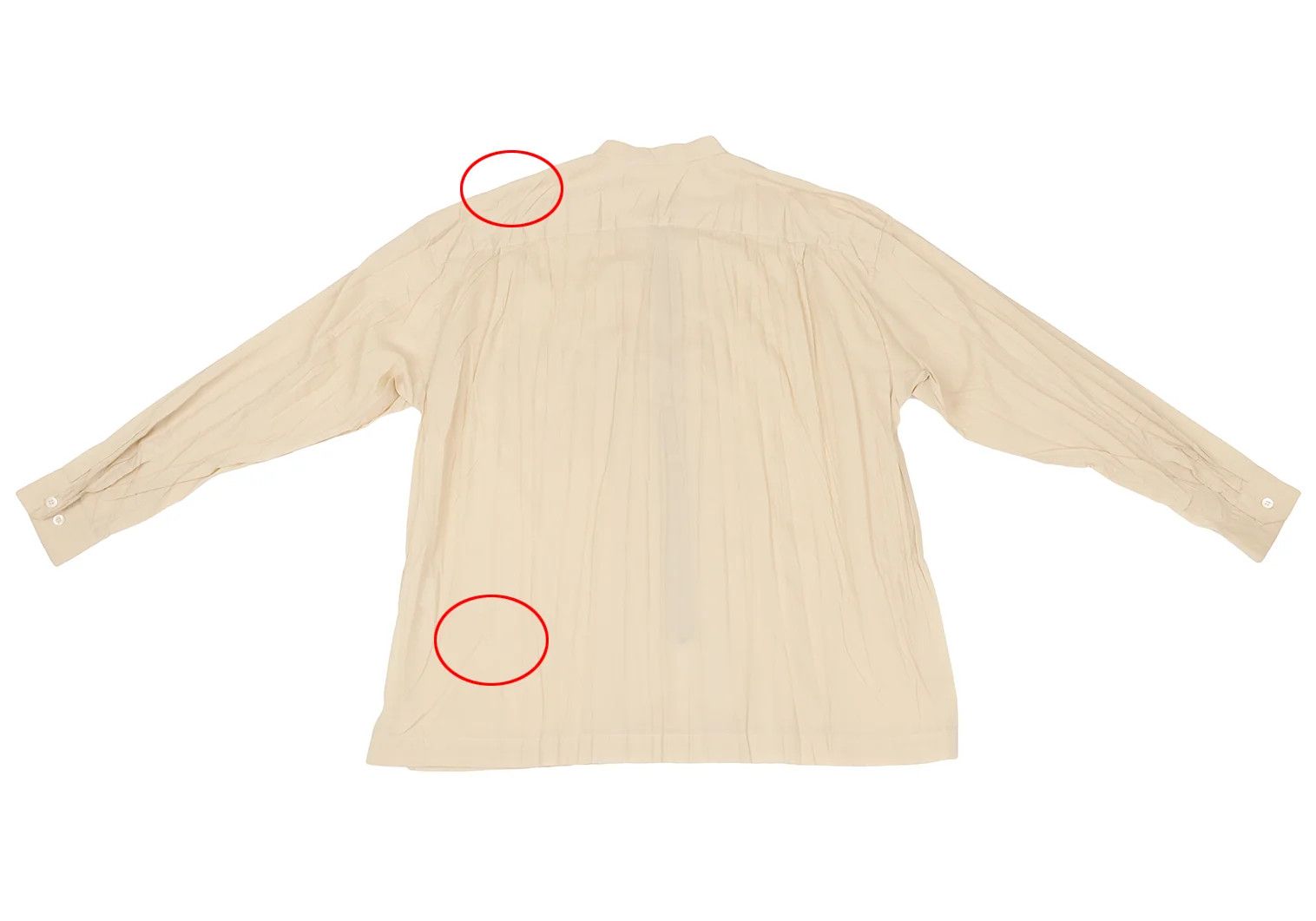 Issey Miyake Band Collar Zip-Up Shirt in Beige, Size M Size US M / EU 48-50 / 2 - 12 Thumbnail