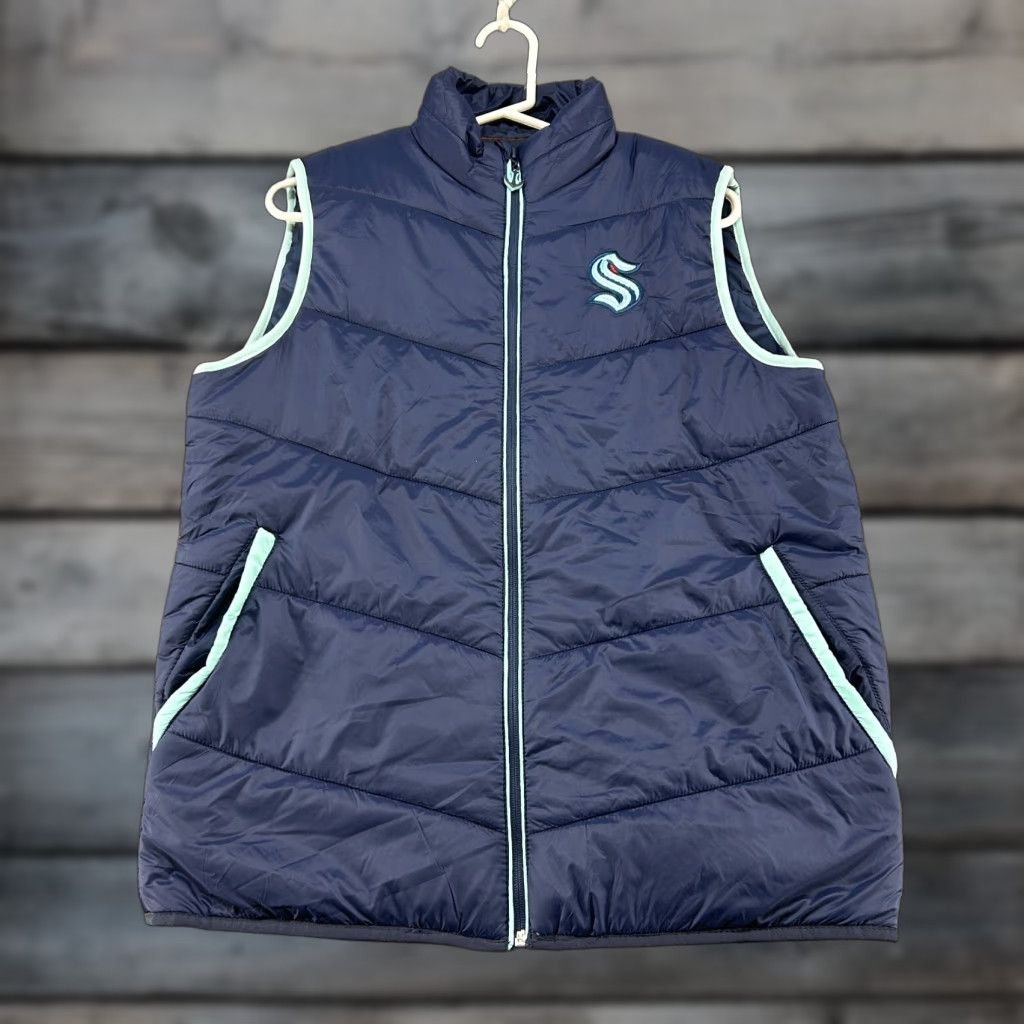 Vintage VINTAGE Seattle Kraken Vest Mens M Blue Navy Puffer Nylon Full Zip Polyester Fill 2025 Size US M / EU 48-50 / 2 - 1 Thumbnail