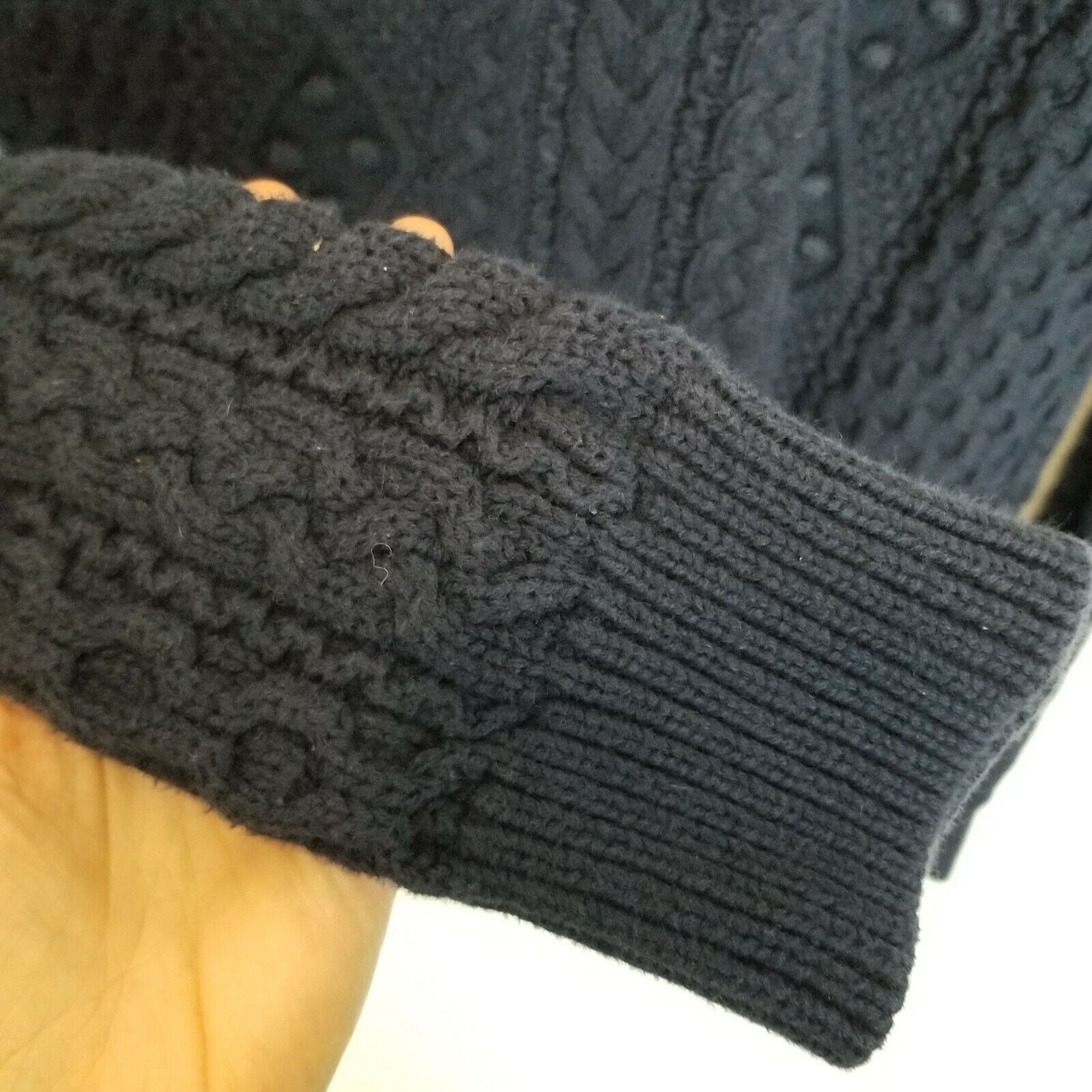 Zara Zara Womens Cable Knit Fisherman Sweater L Classic Preppy Size L / US 10 / IT 46 - 4 Thumbnail