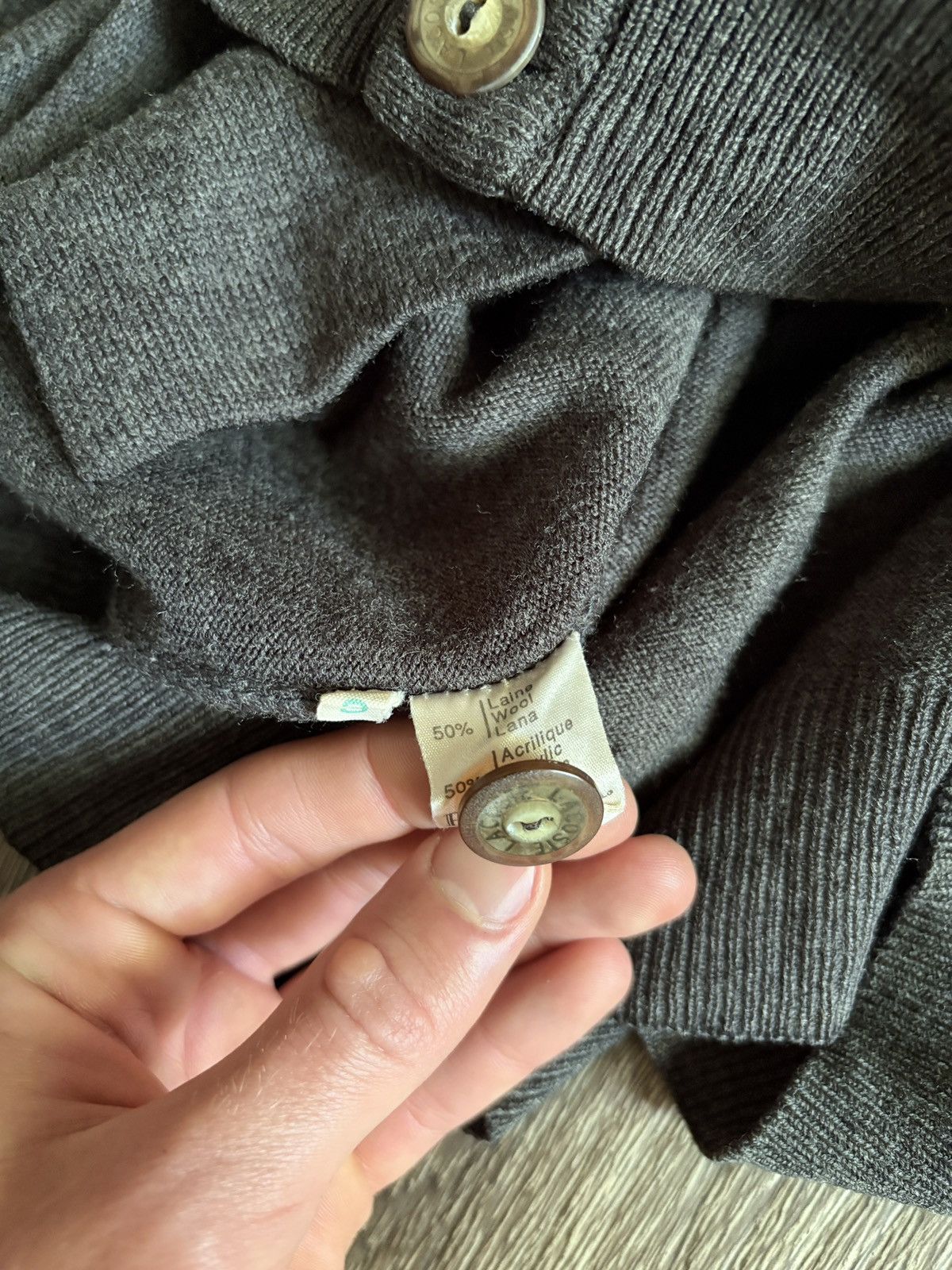 Lacoste Vintage 1980s Lacoste Chemise Wool Cardigan Vest Sweater Size US XL / EU 56 / 4 - 7 Thumbnail