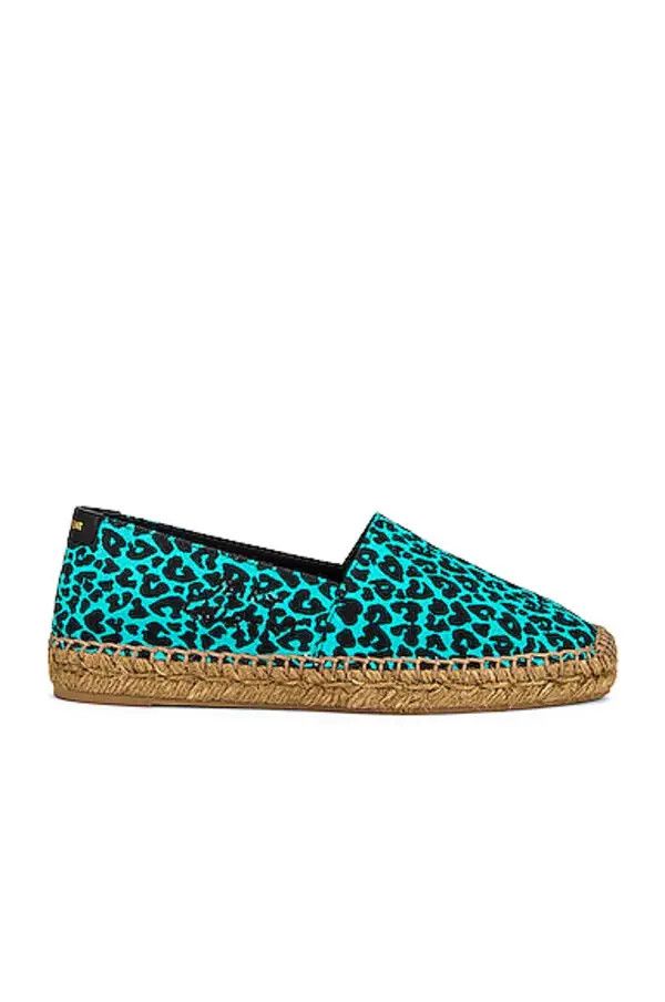 image of Saint Laurent Paris Oc11Z10524 Signature Espadrilles In Aqua Blue Shoes, Men's