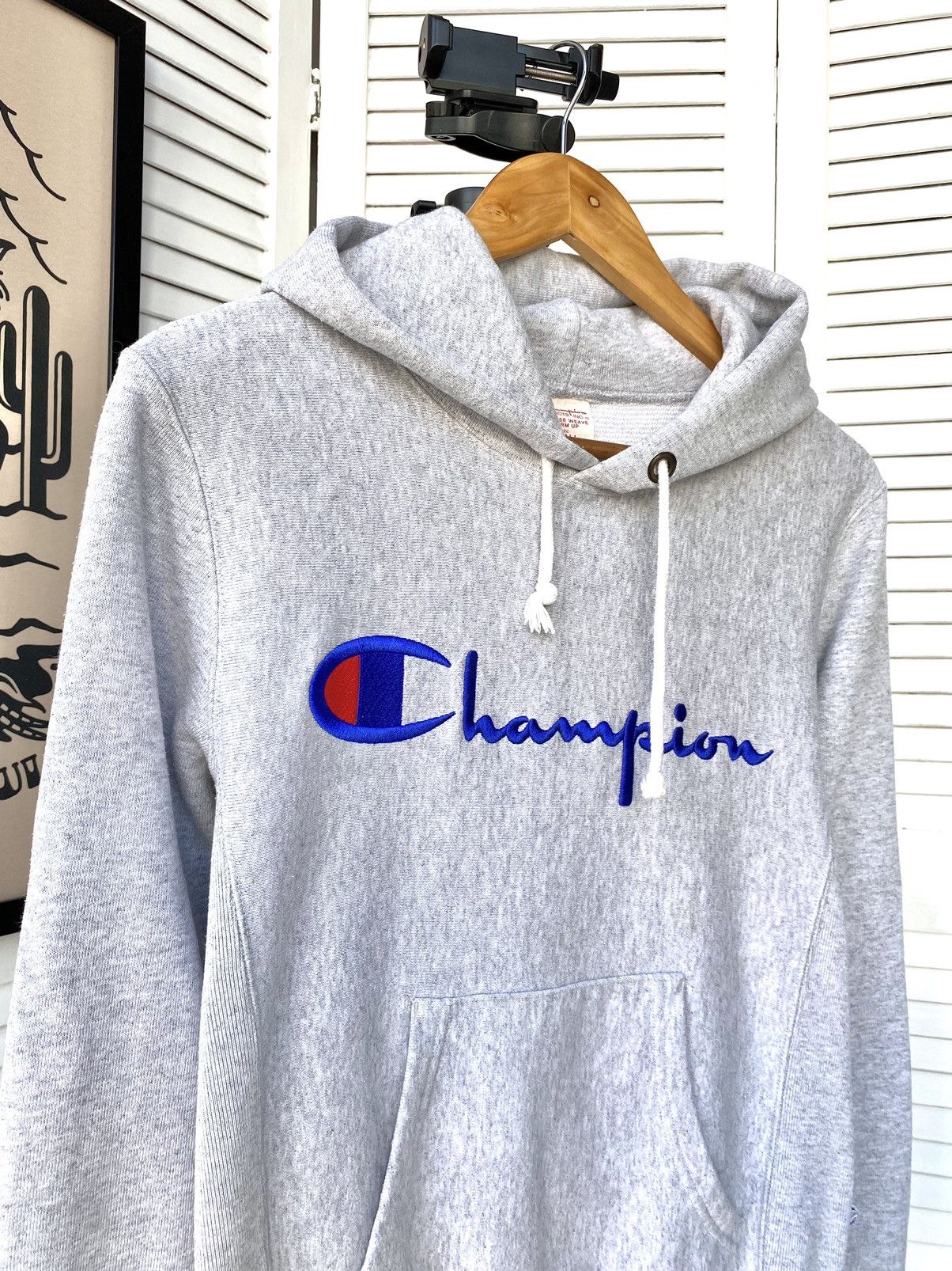 Champion × Vintage Vintage Champion Knit Big Logo Y2K Hoodie Sweatshirt Size US S / EU 44-46 / 1 - 4 Thumbnail