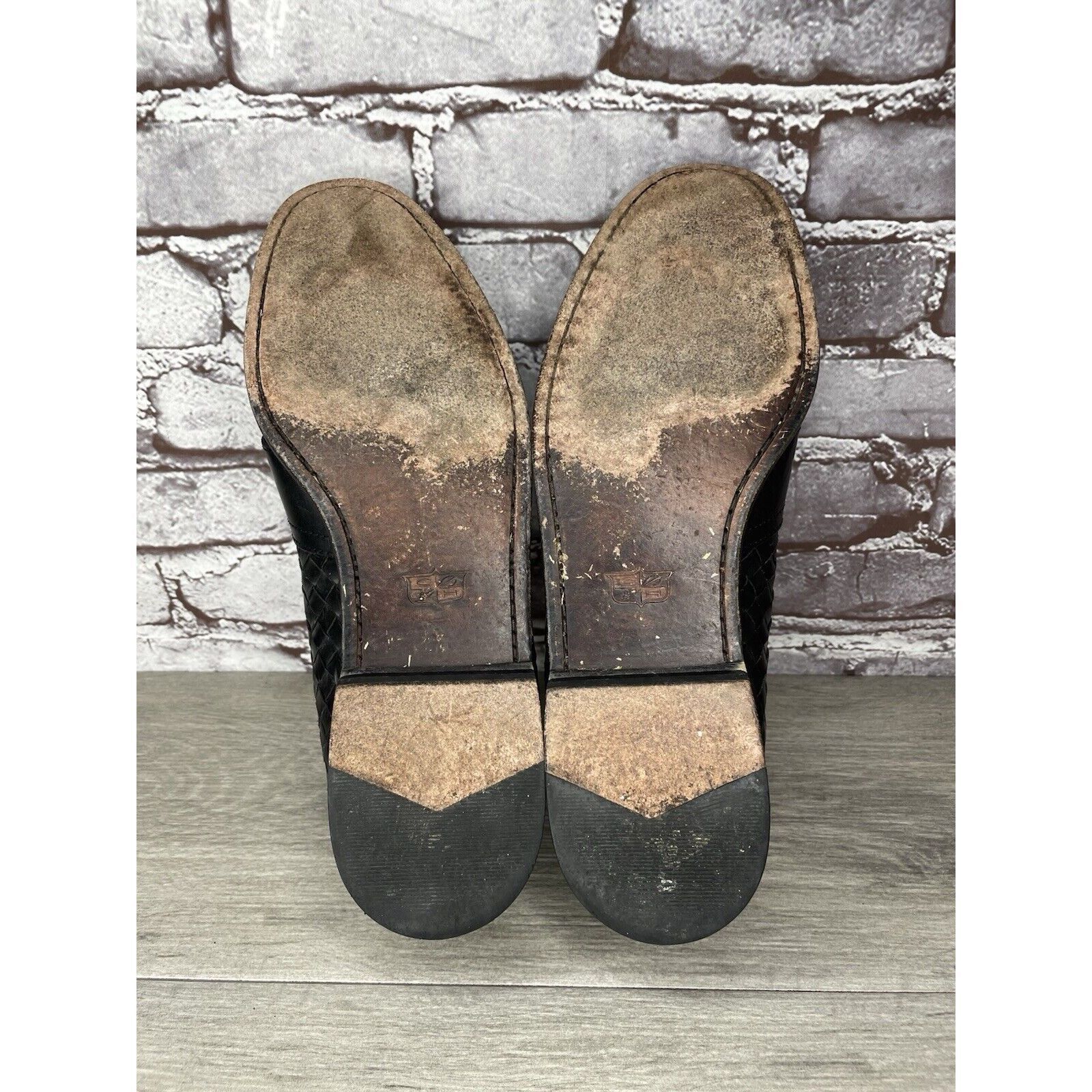 Cole Haan Cole Haan Black Leather Basket Weave Penny Loafers Dress Sho Size US 12 / EU 45 - 13 Thumbnail