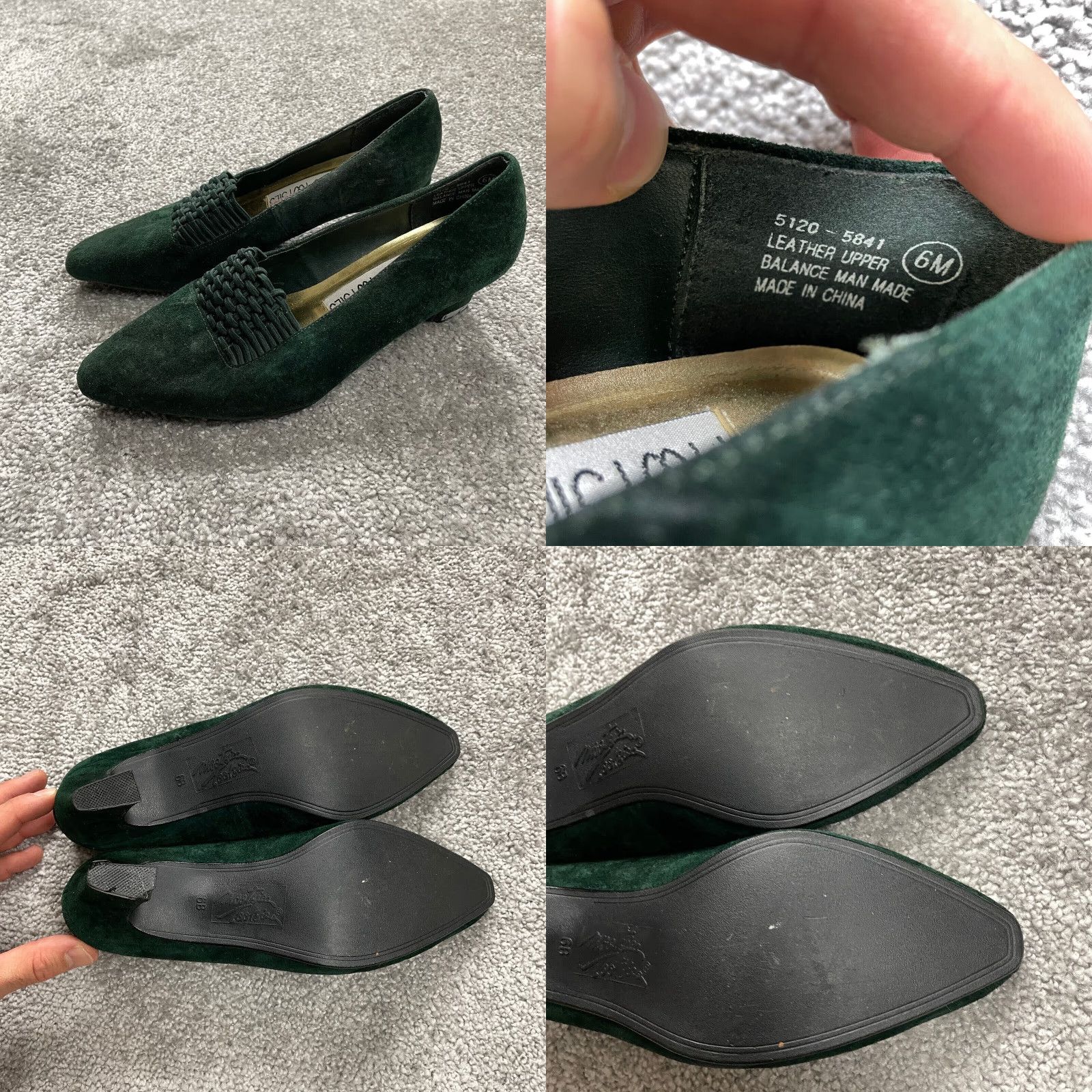 Vintage VINTAGE Mootsies Tootsies Womens Slip On Loafer Shoes Size 6M Green Suede Leather 2" Block Heel Casual Dress Size US 6 / IT 36 - 8 Thumbnail