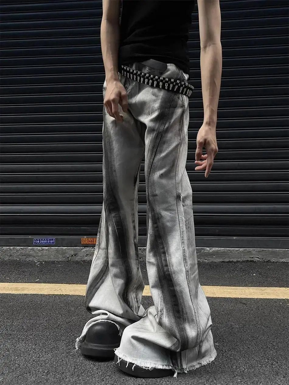 Japanese Brand Retro floor mop gradient ruffled denim jeans Size US 32 / EU 48 - 5 Thumbnail