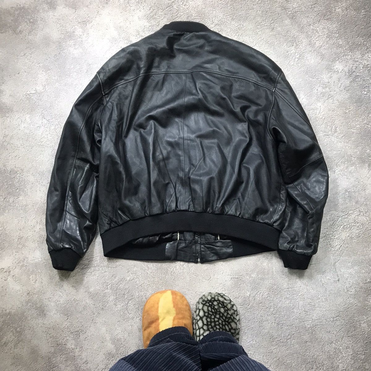 Genuine Leather Vintage 90s Black Leather Bomber Jacket Biker Streetwear XXL Size US XXL / EU 58 / 5 - 6 Thumbnail