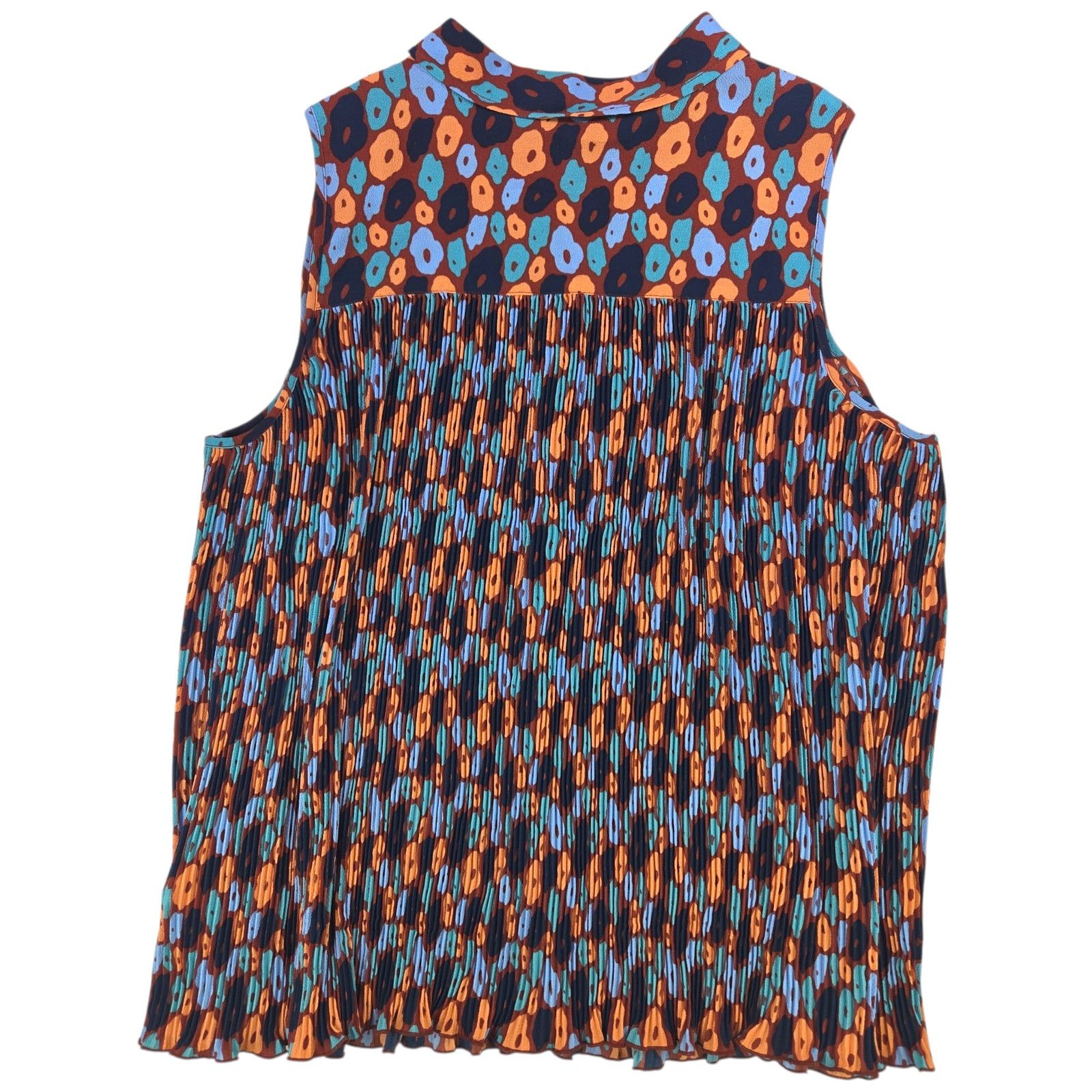 Wildfang Wildfang | Empower Plisse Flower Print Sleeveless Top | 1X Size XL / US 12-14 / IT 48-50 - 6 Thumbnail