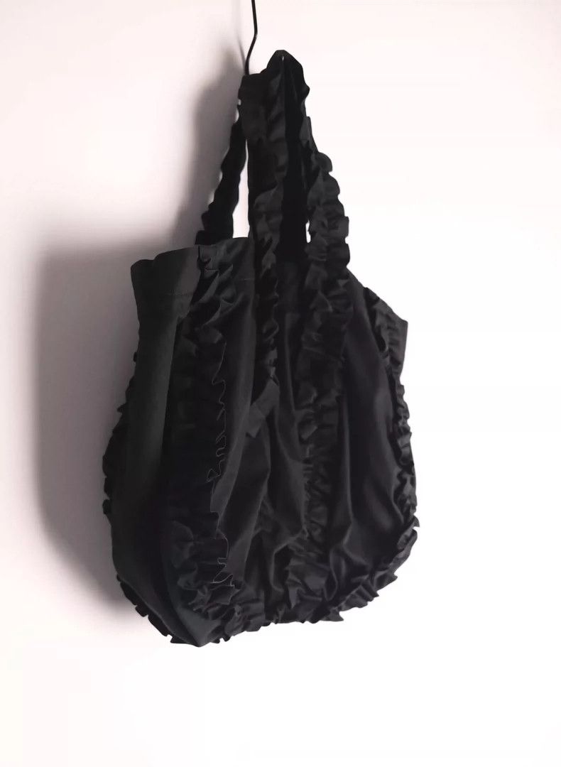 Yohji Yamamoto Floral Pleated Tote Bag 2505-Nextarrow in Black, Women's