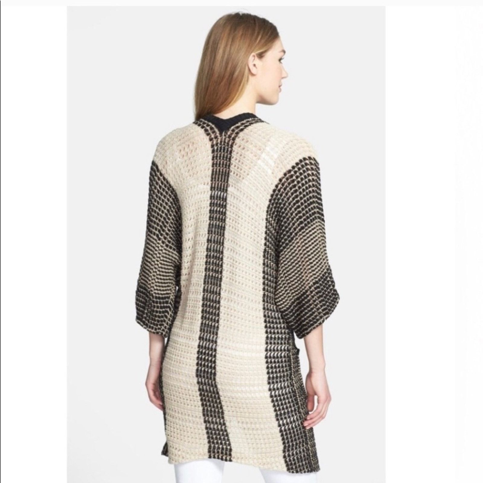 Lucky Brand Lucky Brand Glendora Grid Stitch long cardigan open knit S Size S / US 4 / IT 40 - 4 Thumbnail