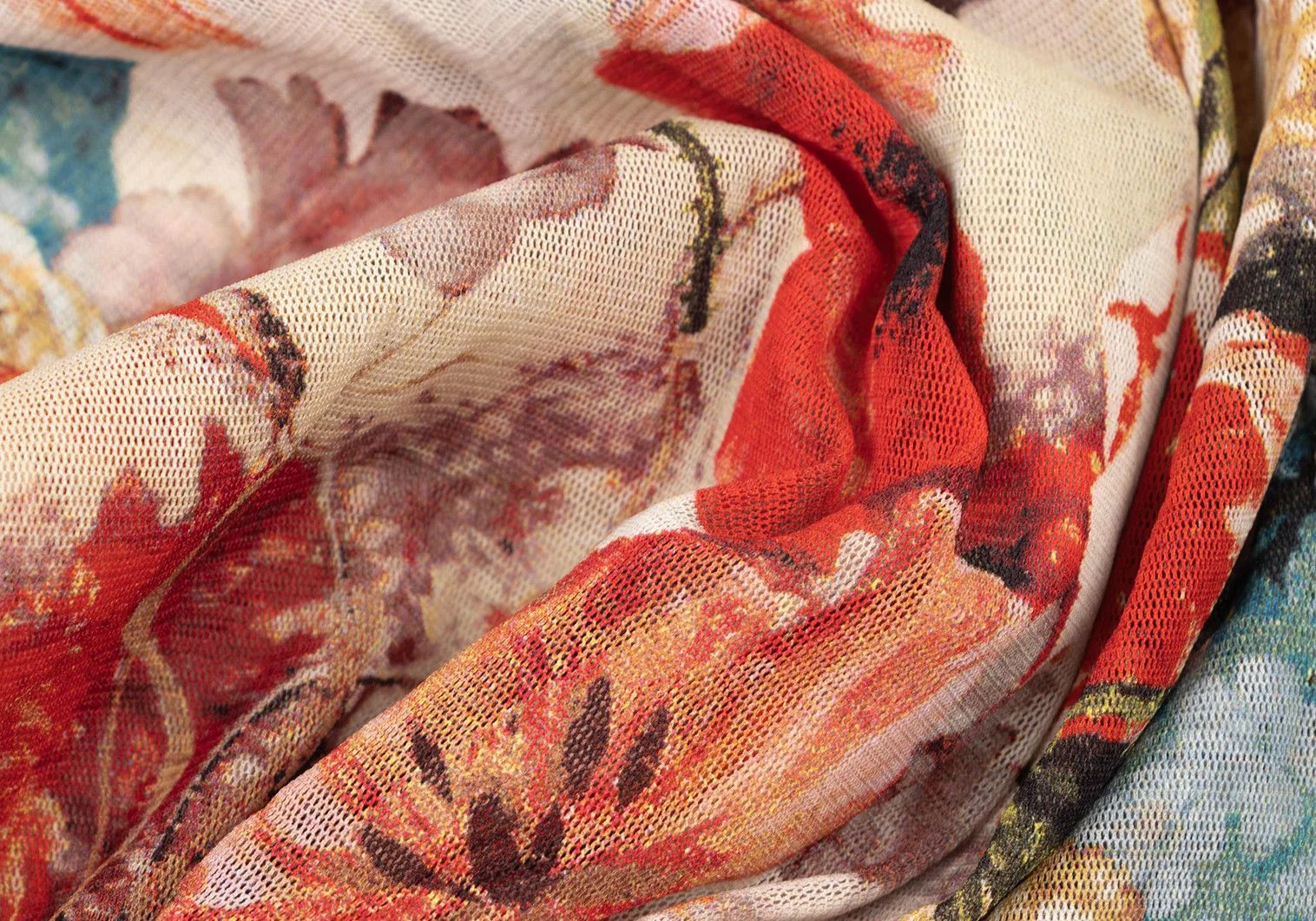 Jean Paul Gaultier Floral Print Power Net Shirt in Red Other 48 Size US M / EU 48-50 / 2 - 13 Thumbnail