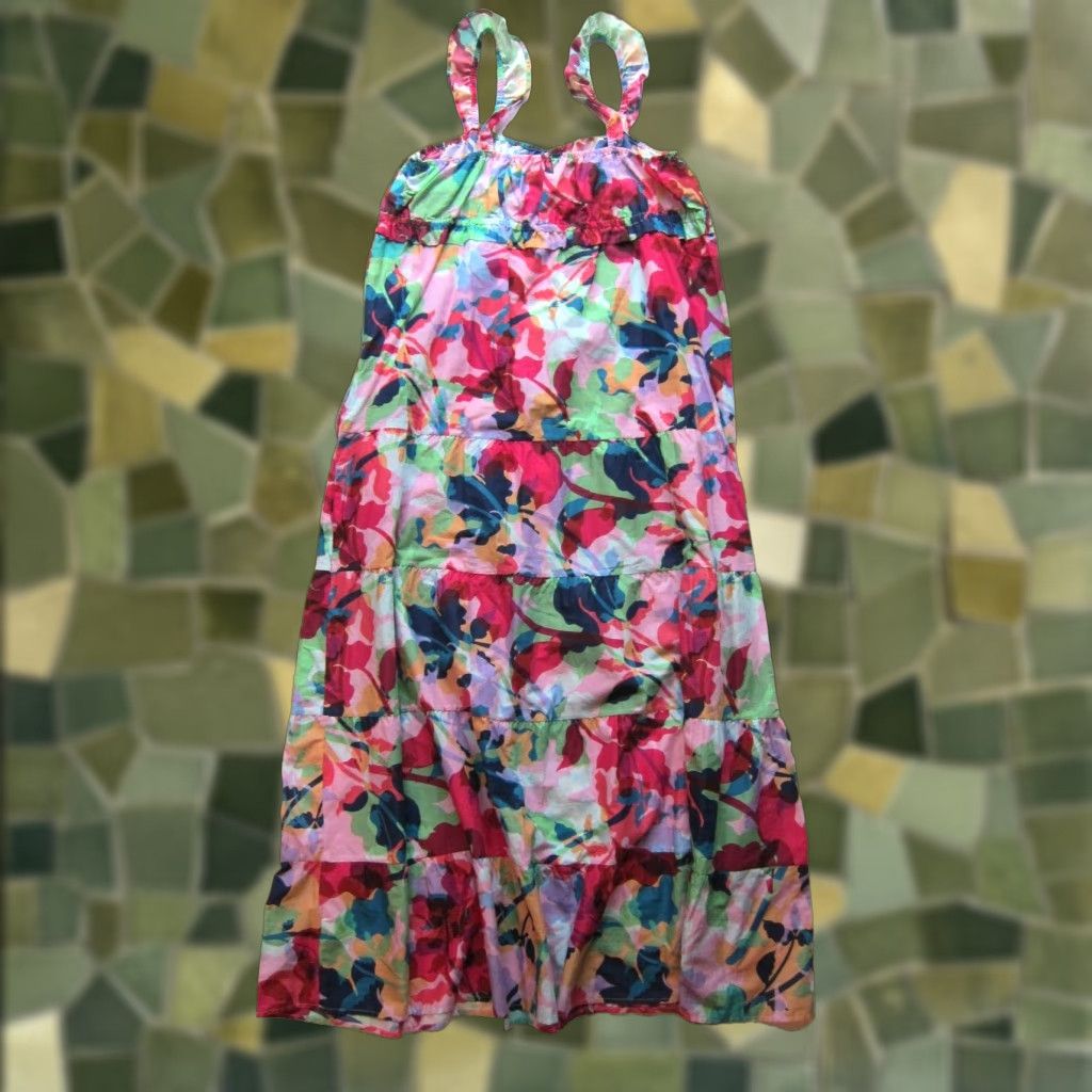BB Dakota VINTAGE NWT Steve Madden BB Dakota Cotton Pink Green Floral Pocket Long Maxi Dress XL Size XL / US 12-14 / IT 48-50 - 1 Thumbnail
