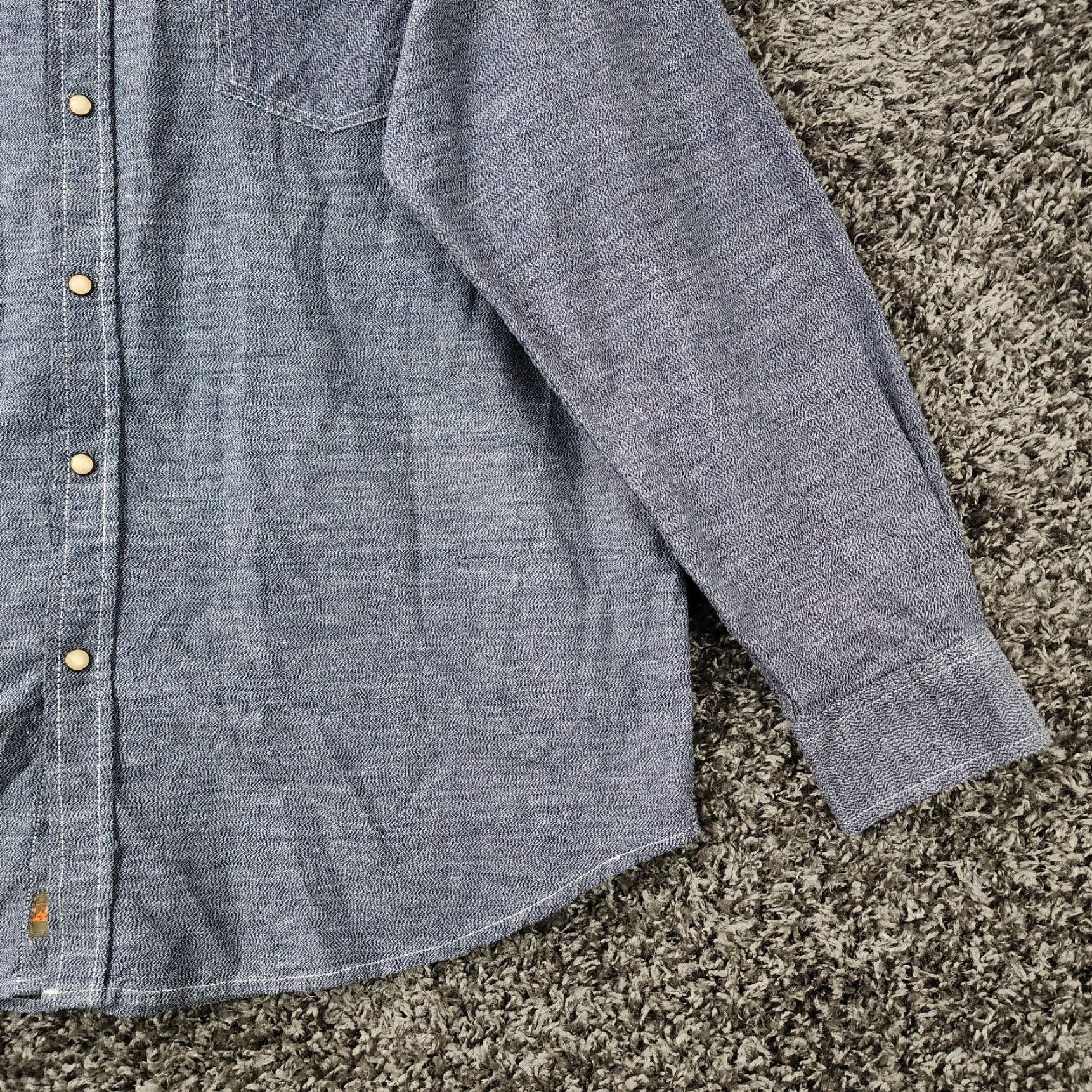 Vintage VINTAGE Northwest Territory Shirt Mens XL Blue Long Sleeve Button-Up Snap Closure Size US XL / EU 56 / 4 - 2 Thumbnail