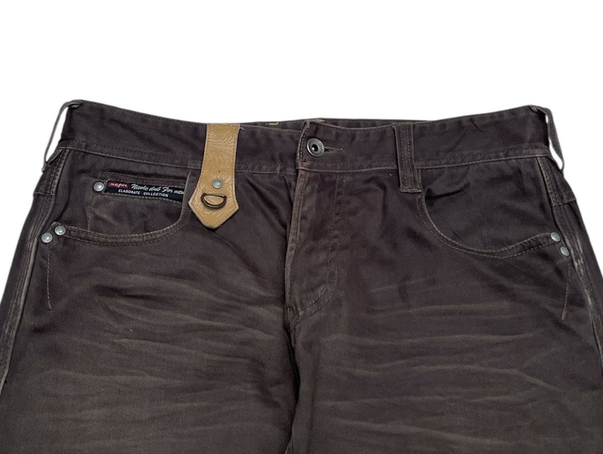 If Six Was Nine Rare Vintage Nicole Club Flared Leather Pocket Pants 1990s Size US 33 - 3 Thumbnail