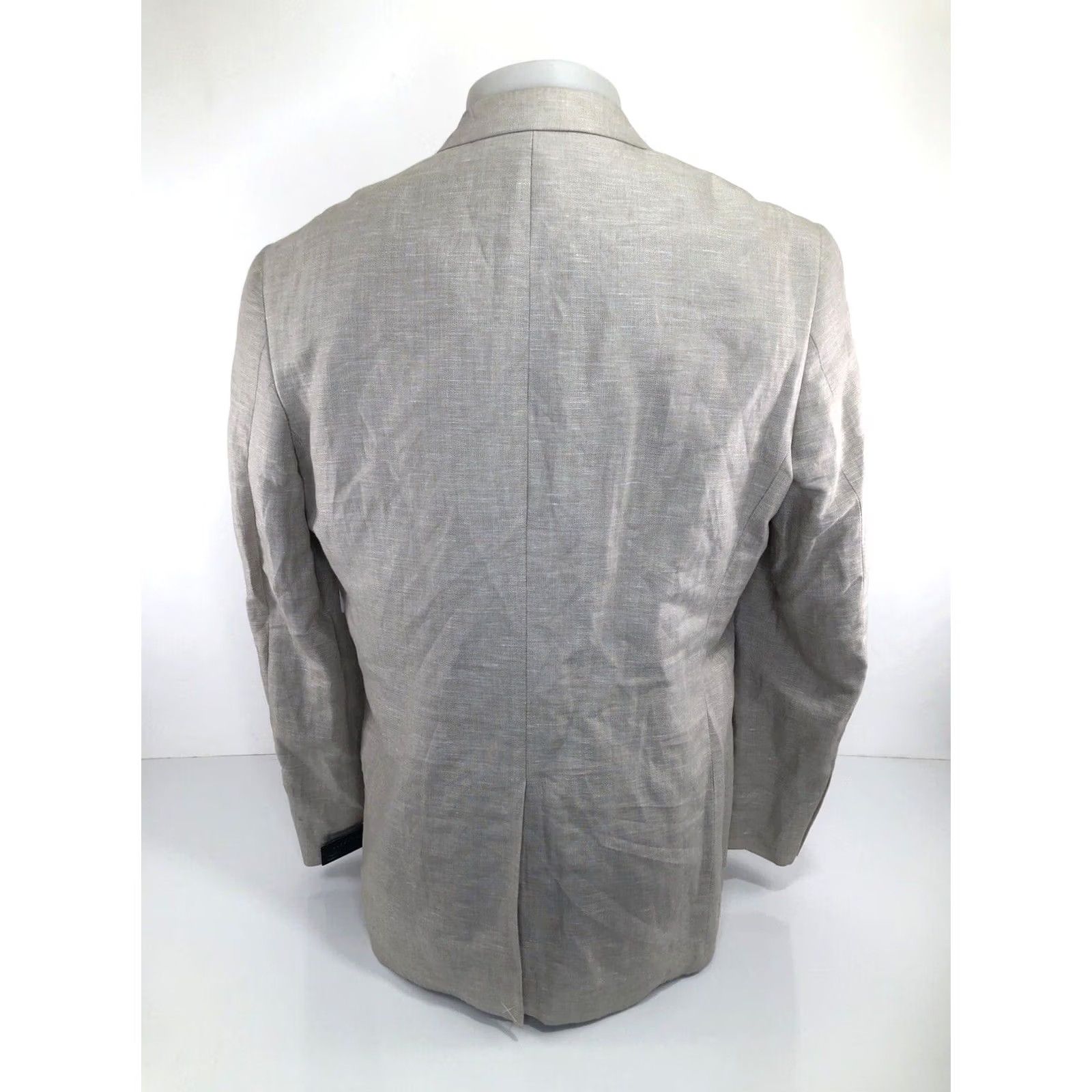 Perry Ellis PERRY ELLIS Blazer Jacket Linen Blend Mens 42 Beige Chest 22" Length 30" Sleeve 26" button front 5G Tags NWT Size 42R - 4 Thumbnail