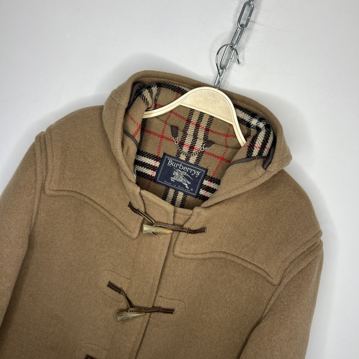 Burberry × Other UK BROWN BURBERRY DUFFLE COAT JACKET BLAZER WOOL ENGLAND OLD Size US L / EU 52-54 / 3 - 5 Thumbnail