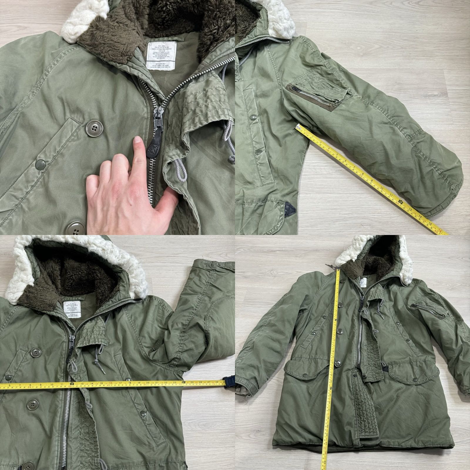 Schott VINTAGE SCHOTT USAF Military Cold Weather Parka N-3B Coat Men’s Small Green Hooded Zipper Slim Fit Regular Size S Size US S / EU 44-46 / 1 - 9 Thumbnail