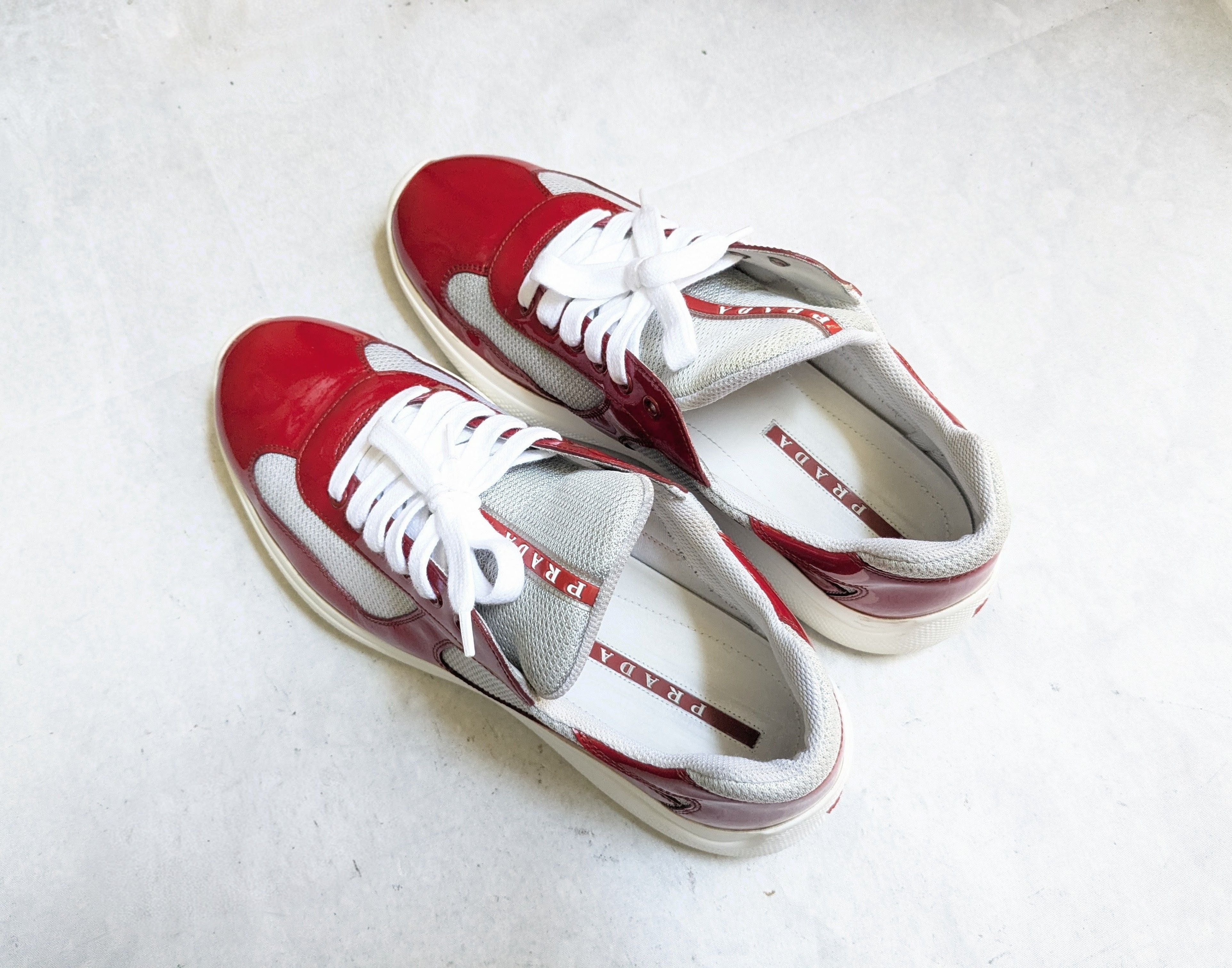 Prada Prada America's Cup Sneakers Red Patent Leather 11.5 Low Size US 11.5 / EU 44-45 - 14 Thumbnail