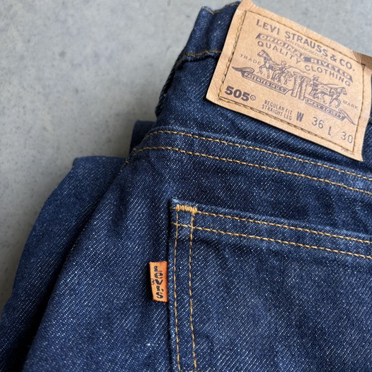Levi's × Vintage Vintage Levi's Orange Tabs 505 Blue Indigo Denim Dark 36x30 Size US 35 - 13 Thumbnail