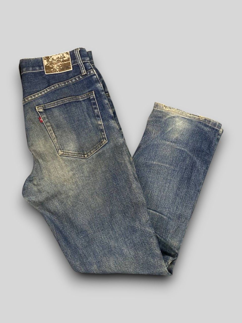 Japanese Brand vintage gold rush distressed reworked denim nice design Size US 31 - 1 Thumbnail